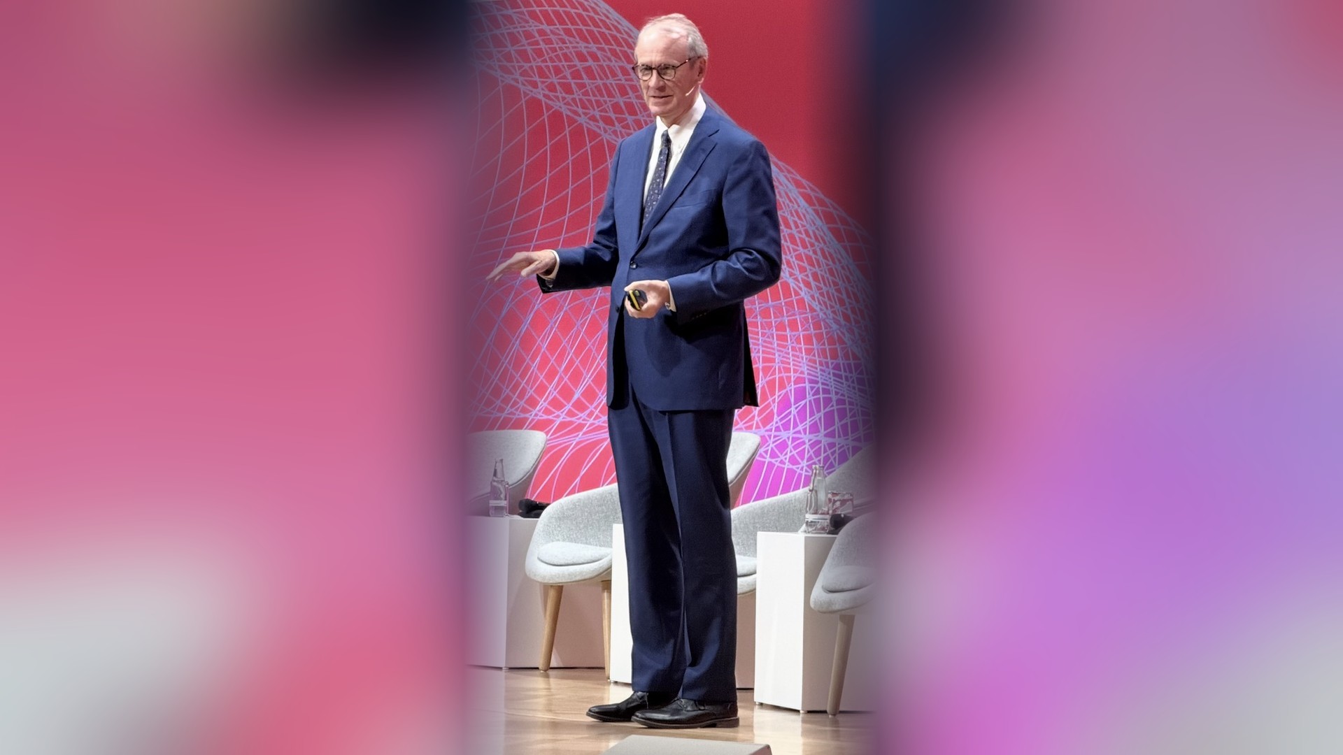 Bryant D Nielson delivering a keynote on stage